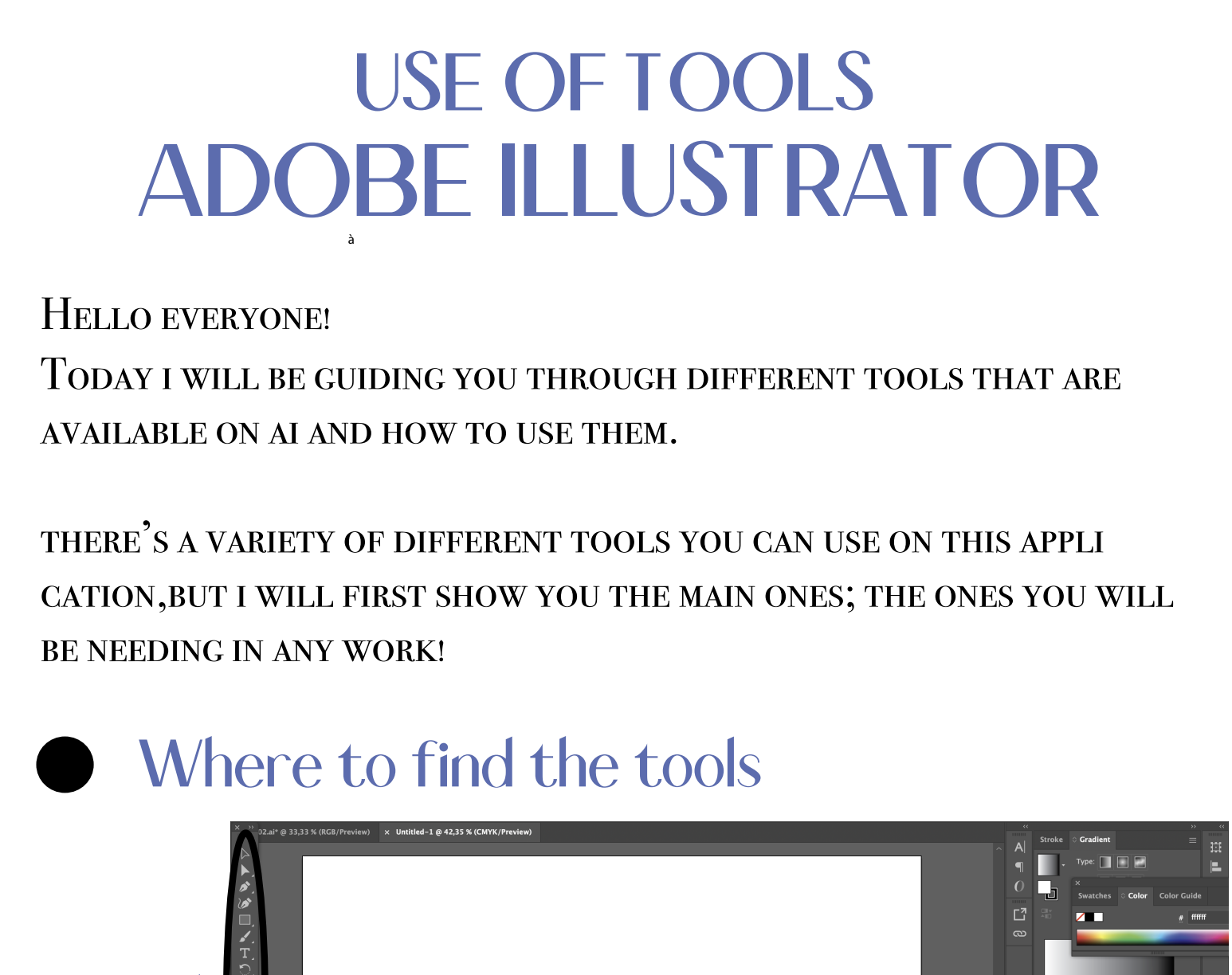 Basic use of tools on Adobe Illustrator